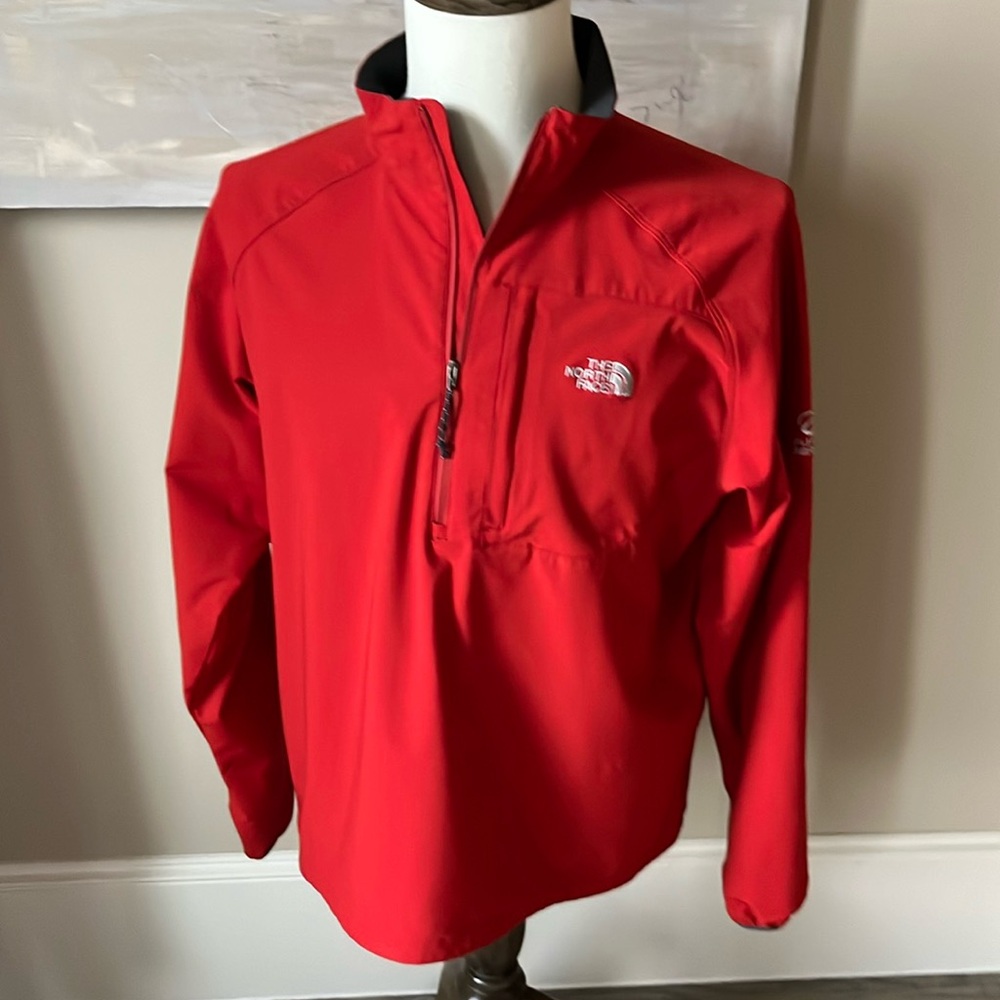 The North Face red “flight series” half zip pullover jacket - EUC